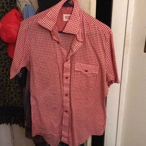 Vintage Bread button up shirt red & white